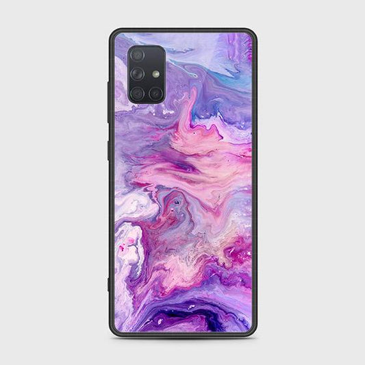 Samsung Galaxy A71 Cover - Colorful Marble Series - HQ Ultra Shine Premium Infinity Glass Soft Silicon Borders Case (Fast Delivery)