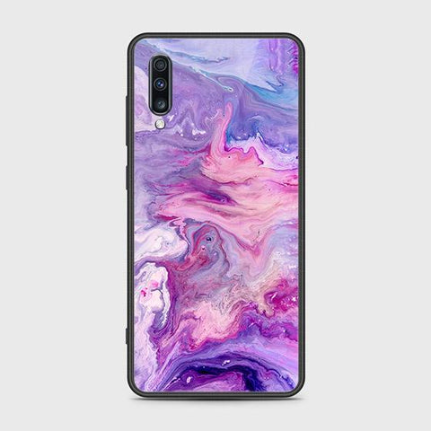 Samsung Galaxy A70s Cover - Colorful Marble Series - HQ Ultra Shine Premium Infinity Glass Soft Silicon Borders Case