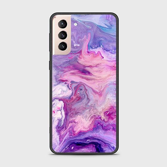 Samsung Galaxy S21 5G Cover - Colorful Marble Series - HQ Ultra Shine Premium Infinity Glass Soft Silicon Borders Case ( Fast Delivery )