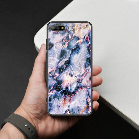 Huawei Y6 Prime 2018 Cover - Colorful Marble Series - HQ Ultra Shine Premium Infinity Glass Soft Silicon Borders Case