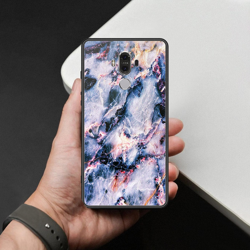 Huawei Mate 9 Cover - Colorful Marble Series - HQ Ultra Shine Premium Infinity Glass Soft Silicon Borders Case