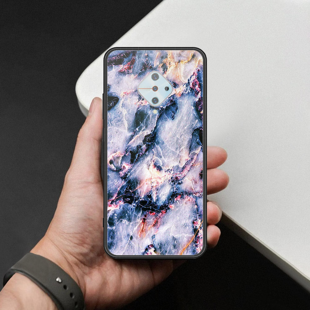 Vivo S1 Pro Cover - Colorful Marble Series - HQ Ultra Shine Premium Infinity Glass Soft Silicon Borders Case
