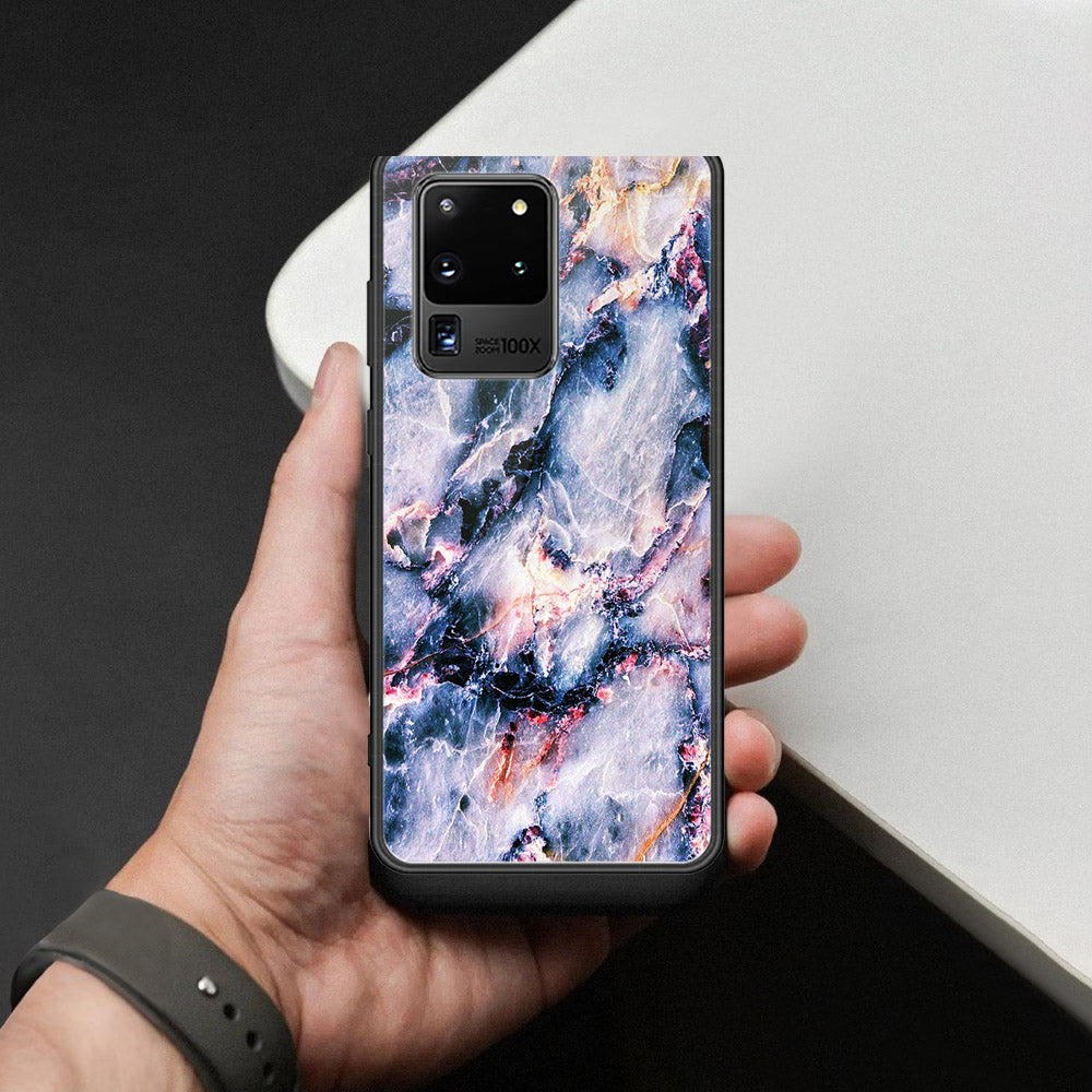Samsung Galaxy S20 Ultra Cover - Colorful Marble Series - HQ Ultra Shine Premium Infinity Glass Soft Silicon Borders Case