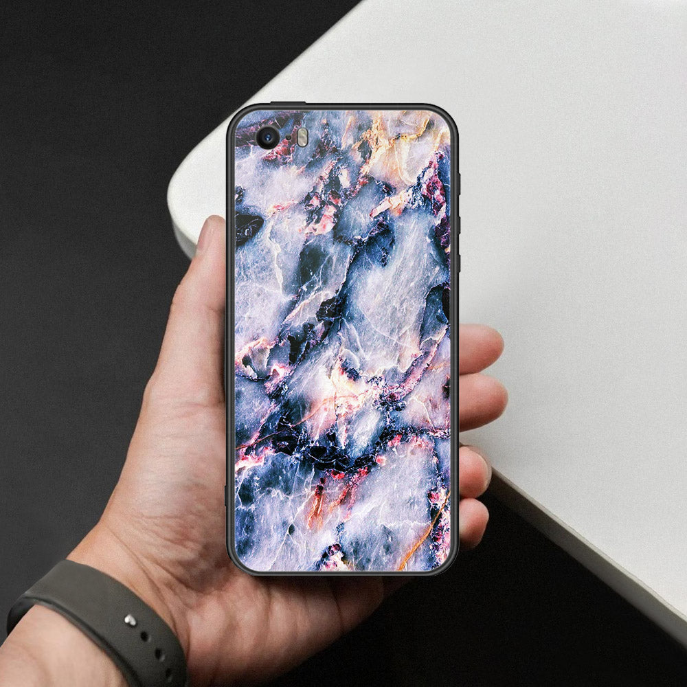 iPhone 5s Cover - Colorful Marble Series - HQ Ultra Shine Premium Infinity Glass Soft Silicon Borders Case