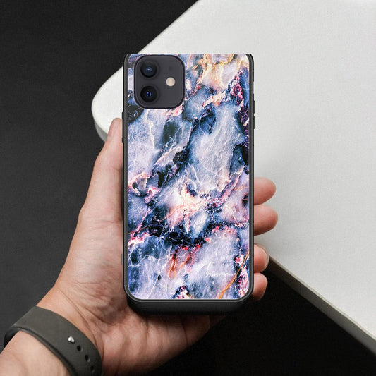 iPhone 12 - Colorful Marble Series - HQ Ultra Shine Premium Infinity Glass Soft Silicon Borders Case