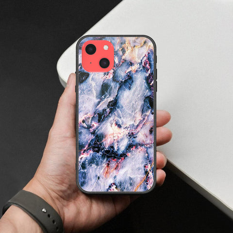 iPhone 13 Mini Cover - Colorful Marble Series - HQ Ultra Shine Premium Infinity Glass Soft Silicon Borders Case
