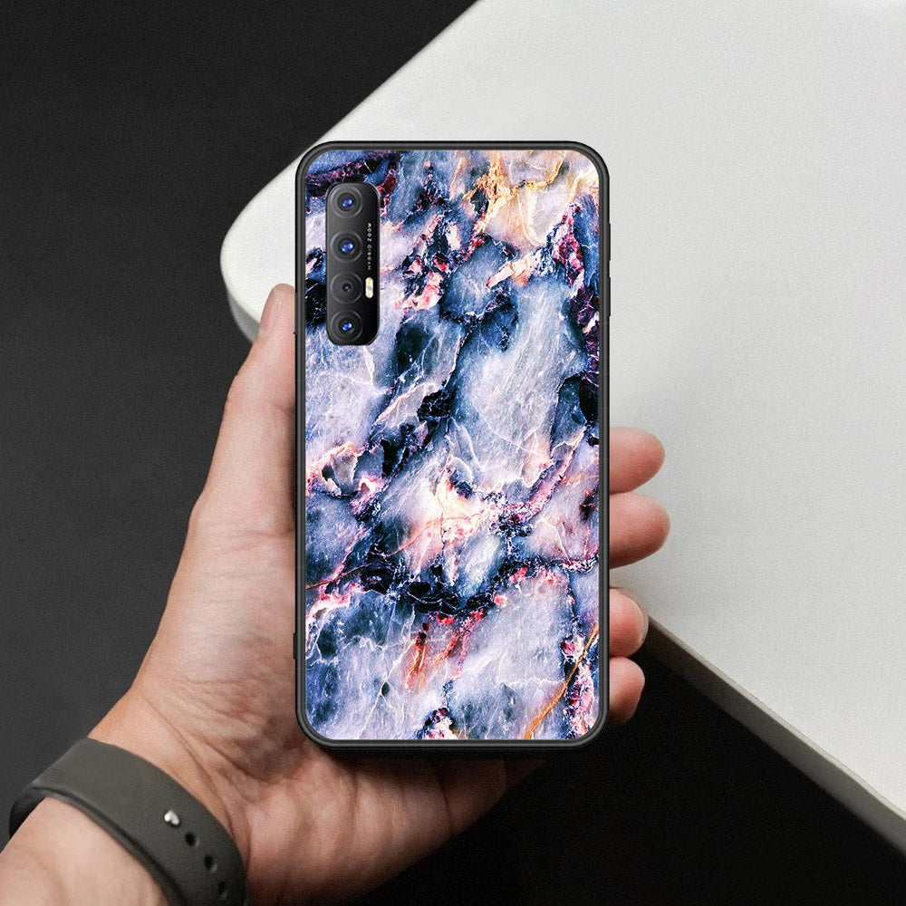 Oppo Reno 3 Pro Cover - Colorful Marble Series - HQ Ultra Shine Premium Infinity Glass Soft Silicon Borders Case
