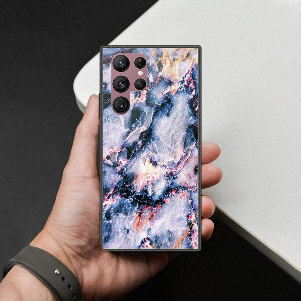 Samsung Galaxy S22 Ultra 5G Cover - Colorful Marble Series - HQ Ultra Shine Premium Infinity Glass Soft Silicon Borders Case