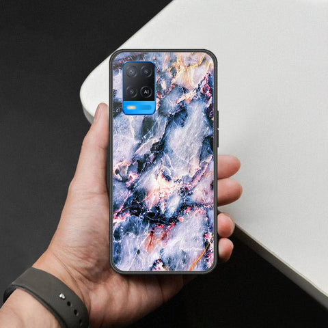 Oppo A54 4G Cover - Colorful Marble Series - HQ Ultra Shine Premium Infinity Glass Soft Silicon Borders Case