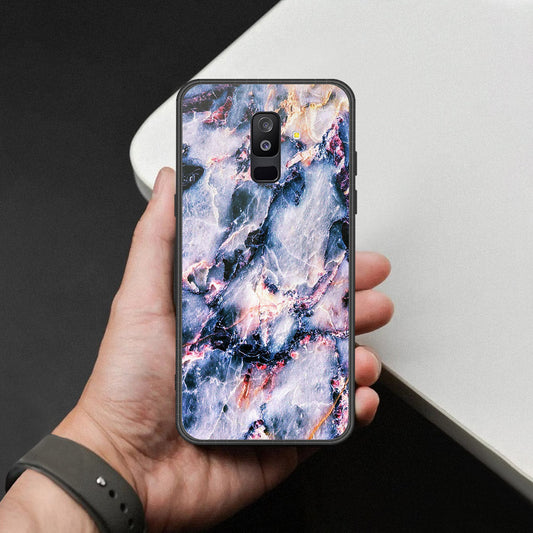 Samsung Galaxy A6 Plus 2018 Cover - Colorful Marble Series - HQ Ultra Shine Premium Infinity Glass Soft Silicon Borders Case