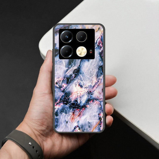 Infinix Note 40 Pro 5G Cover - Colorful Marble Series - HQ Ultra Shine Premium Infinity Glass Soft Silicon Borders Case