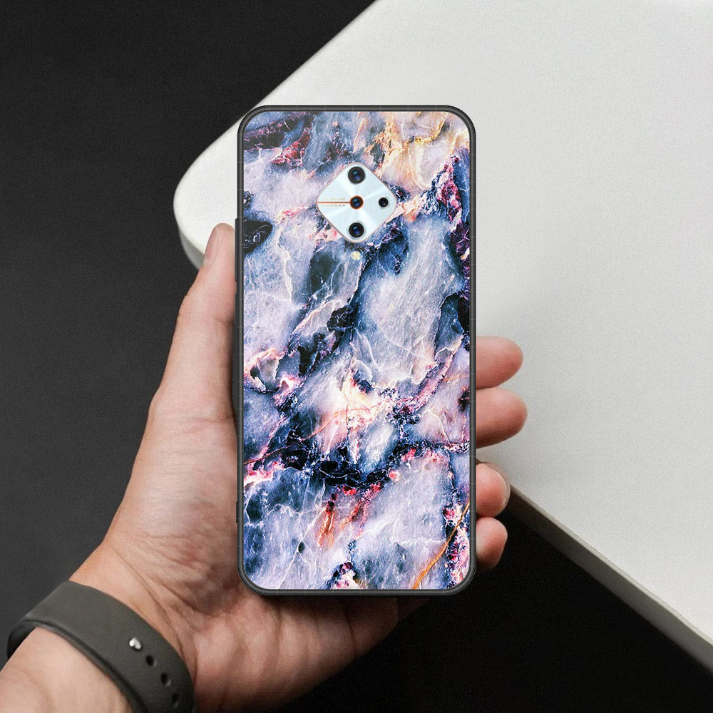 Vivo Y9s Cover - Colorful Marble Series - HQ Ultra Shine Premium Infinity Glass Soft Silicon Borders Case
