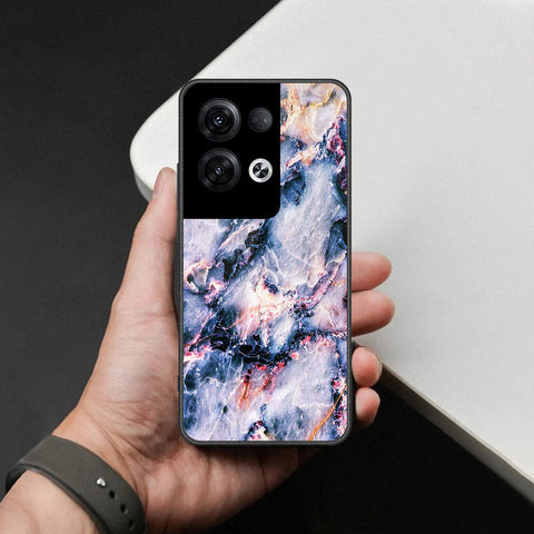 Oppo Reno 8 Pro  Cover - Colorful Marble Series - HQ Ultra Shine Premium Infinity Glass Soft Silicon Borders Case