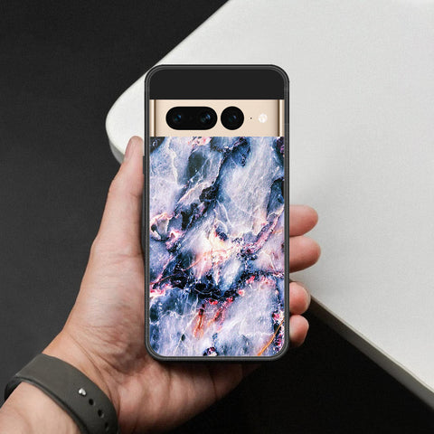 Google Pixel 7 Pro Cover - Colorful Marble Series - HQ Ultra Shine Premium Infinity Glass Soft Silicon Borders Case