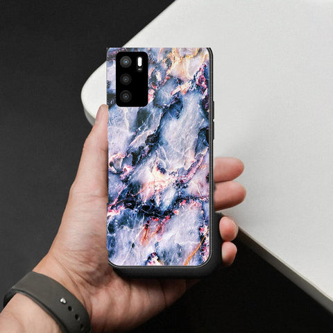 Oppo A16s Cover - Colorful Marble Series - HQ Ultra Shine Premium Infinity Glass Soft Silicon Borders Case