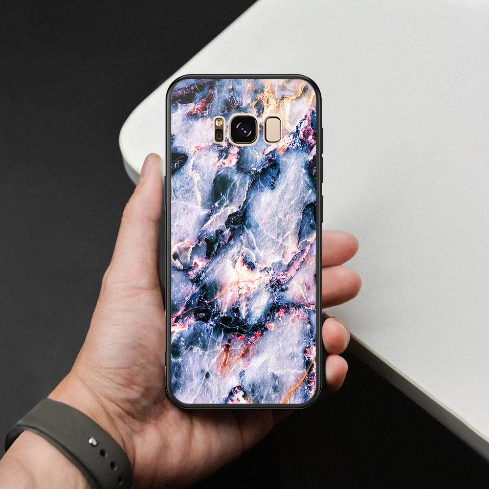 Samsung Galaxy S8 Cover - Colorful Marble Series - HQ Ultra Shine Premium Infinity Glass Soft Silicon Borders Case