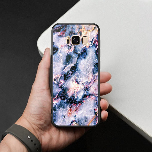 Samsung Galaxy S8 Cover - Colorful Marble Series - HQ Ultra Shine Premium Infinity Glass Soft Silicon Borders Case