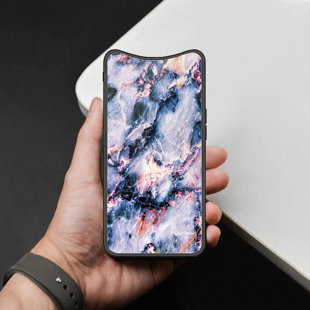 Oppo Find X Cover - Colorful Marble Series - HQ Ultra Shine Premium Infinity Glass Soft Silicon Borders Case