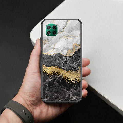 Huawei P40 lite Cover - Colorful Marble Series - HQ Ultra Shine Premium Infinity Glass Soft Silicon Borders Case