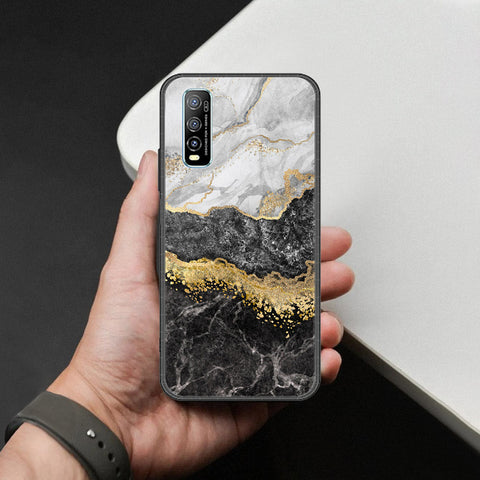 Vivo Y70s Cover - Colorful Marble Series - HQ Ultra Shine Premium Infinity Glass Soft Silicon Borders Case