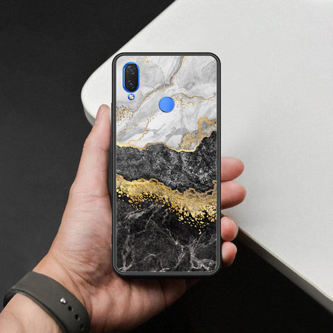 Huawei Enjoy 9 Plus Cover - Colorful Marble Series - HQ Ultra Shine Premium Infinity Glass Soft Silicon Borders Case