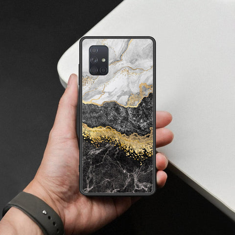 Samsung Galaxy A71 Cover - Colorful Marble Series - HQ Ultra Shine Premium Infinity Glass Soft Silicon Borders Case