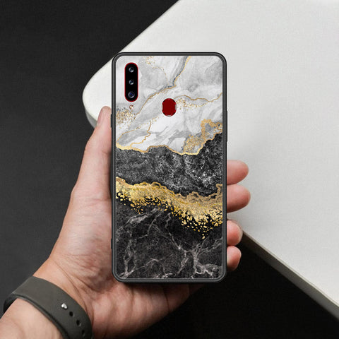 Samsung Galaxy A20s Cover - Colorful Marble Series - HQ Ultra Shine Premium Infinity Glass Soft Silicon Borders Case