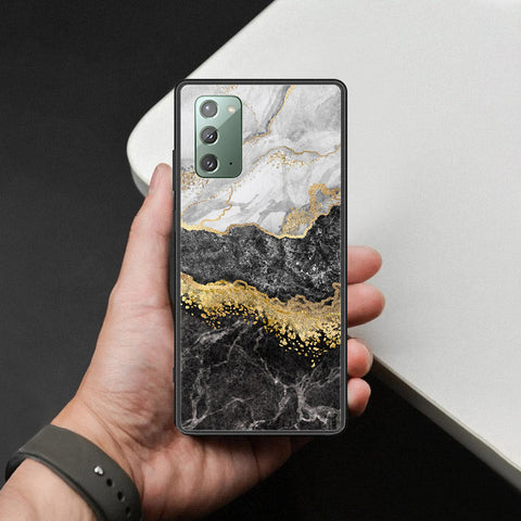 Samsung Galaxy Note 20 Cover - Colorful Marble Series - HQ Ultra Shine Premium Infinity Glass Soft Silicon Borders Case