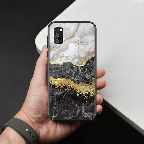 Samsung Galaxy M21 Cover - Colorful Marble Series - HQ Ultra Shine Premium Infinity Glass Soft Silicon Borders Case