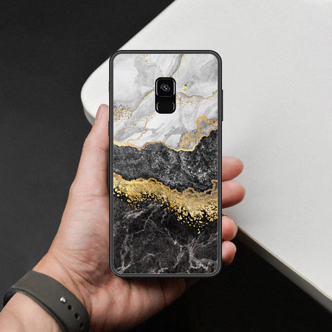 Samsung Galaxy A8 2018 Cover - Colorful Marble Series - HQ Ultra Shine Premium Infinity Glass Soft Silicon Borders Case