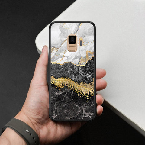Samsung Galaxy S9 Cover - Colorful Marble Series - HQ Ultra Shine Premium Infinity Glass Soft Silicon Borders Case