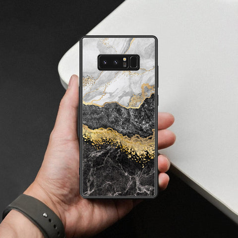 Samsung Galaxy Note 8 Cover - Colorful Marble Series - HQ Ultra Shine Premium Infinity Glass Soft Silicon Borders Case