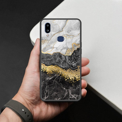 Samsung Galaxy A10s Cover - Colorful Marble Series - HQ Ultra Shine Premium Infinity Glass Soft Silicon Borders Case
