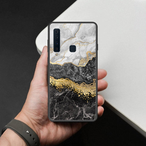 Samsung Galaxy A9 2018 Cover - Colorful Marble Series - HQ Ultra Shine Premium Infinity Glass Soft Silicon Borders Case