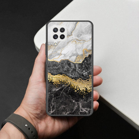 Samsung Galaxy A22 Cover - Colorful Marble Series - HQ Ultra Shine Premium Infinity Glass Soft Silicon Borders Case