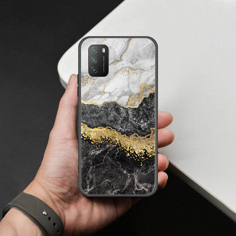 Xiaomi Poco M3 Cover - Colorful Marble Series - HQ Ultra Shine Premium Infinity Glass Soft Silicon Borders Case