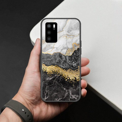 Oppo A16 Cover - Colorful Marble Series - HQ Ultra Shine Premium Infinity Glass Soft Silicon Borders Case