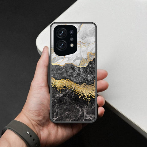 Oppo Find X5 Cover - Colorful Marble Series - HQ Ultra Shine Premium Infinity Glass Soft Silicon Borders Case