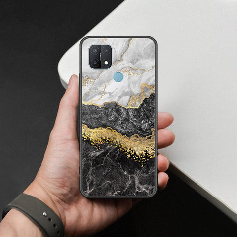 Oppo A15 Cover - Colorful Marble Series - HQ Ultra Shine Premium Infinity Glass Soft Silicon Borders Case
