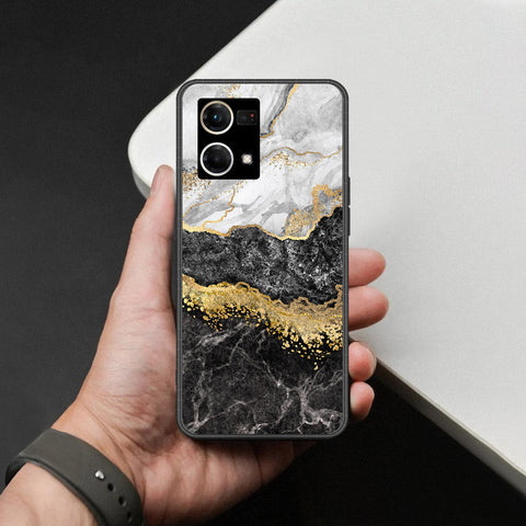 Oppo Reno 8 4G Cover - Colorful Marble Series - HQ Ultra Shine Premium Infinity Glass Soft Silicon Borders Case