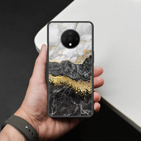 OnePlus 7T Cover - Colorful Marble Series - HQ Ultra Shine Premium Infinity Glass Soft Silicon Borders Case