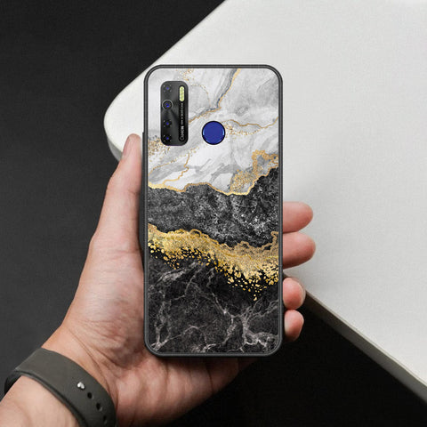 Infinix Hot 9 Pro Cover - Colorful Marble Series - HQ Ultra Shine Premium Infinity Glass Soft Silicon Borders Case