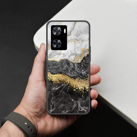 Oppo A57 4G 2022 Cover - Colorful Marble Series - HQ Ultra Shine Premium Infinity Glass Soft Silicon Borders Case