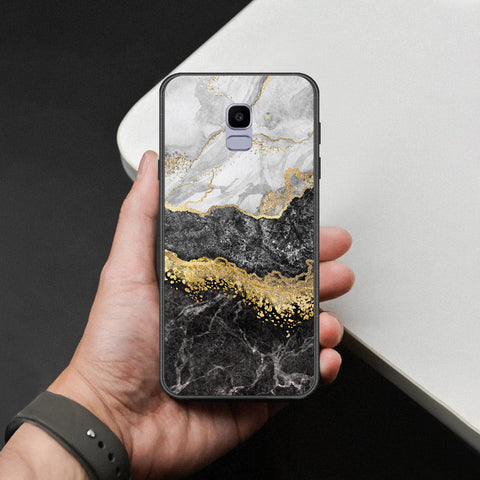 Samsung Galaxy J6 2018 Cover - Colorful Marble Series - HQ Ultra Shine Premium Infinity Glass Soft Silicon Borders Case