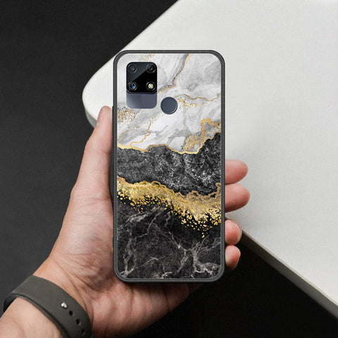 Realme Narzo 20 Cover - Colorful Marble Series - HQ Ultra Shine Premium Infinity Glass Soft Silicon Borders Case
