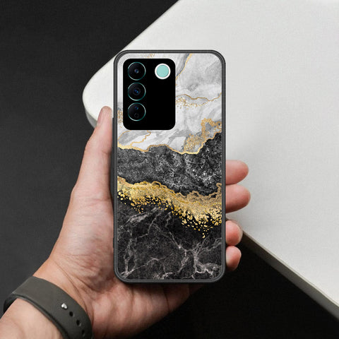 Vivo V27e Cover - Colorful Marble Series - HQ Ultra Shine Premium Infinity Glass Soft Silicon Borders Case