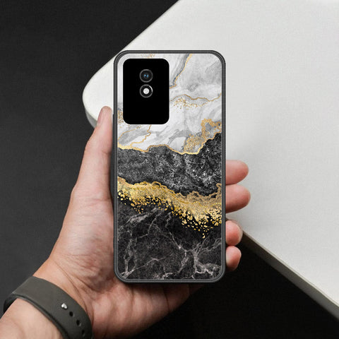 Vivo Y02 Cover - Colorful Marble Series - HQ Ultra Shine Premium Infinity Glass Soft Silicon Borders Case