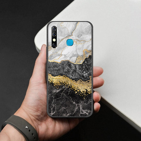 Infinix Hot 8 Cover - Colorful Marble Series - HQ Ultra Shine Premium Infinity Glass Soft Silicon Borders Case