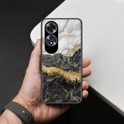 Oppo A60 Cover - Colorful Marble Series - HQ Ultra Shine Premium Infinity Glass Soft Silicon Borders Case