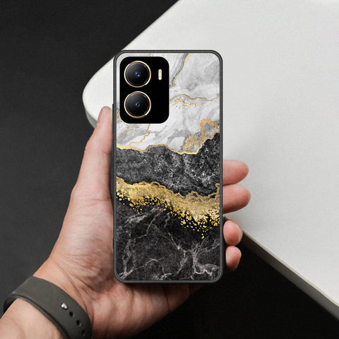 Vivo Y16 Cover - Colorful Marble Series - HQ Ultra Shine Premium Infinity Glass Soft Silicon Borders Case